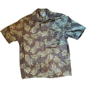 Vintage Pineapple Button Up Single Stitch Tee Shirt S